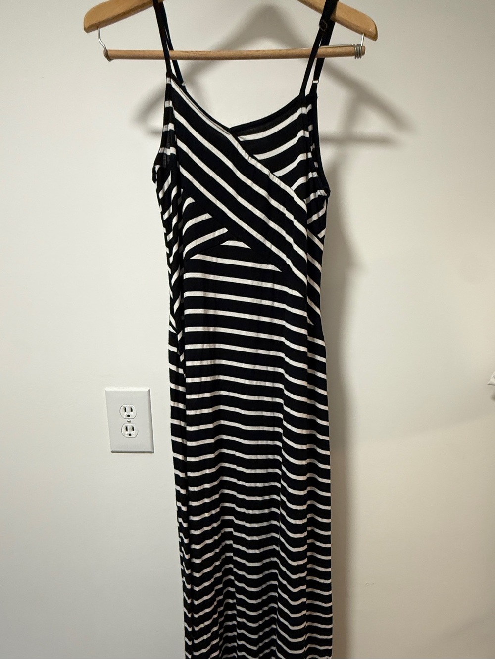 Mossimo Black & White Striped Maxi Dress with Spaghetti Straps